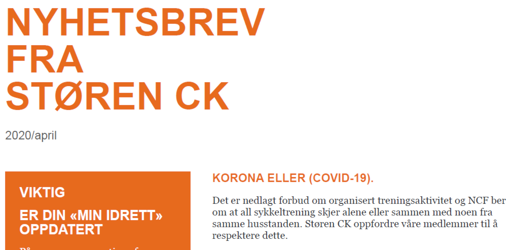 Nyhetsbrev april 2020